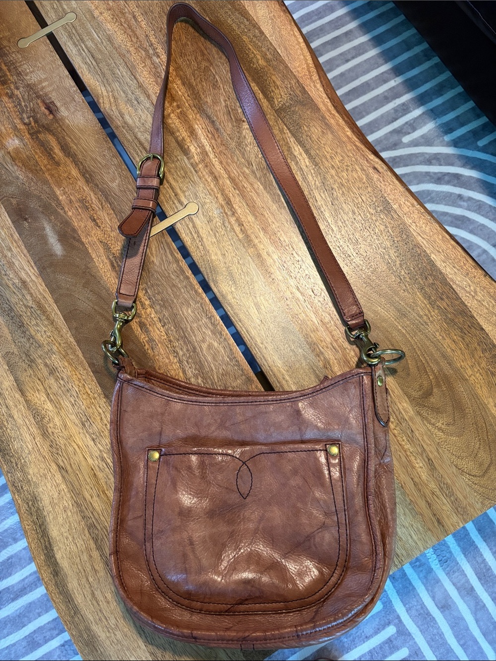 Frye Chestnut Brown Leather Shoulder Crossbody